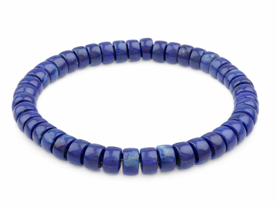 Lapislazuli blau Heilstein Scheiben Button Stretch Armband