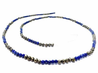 Edelstein Brillenkette Pyrit bronze Lapislazuli blau Echtsilber Verschluss Längenwahl