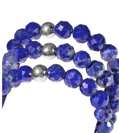 Lapislazuli blau Finger Ring Echtsilber Elastikband dehnbar-4035