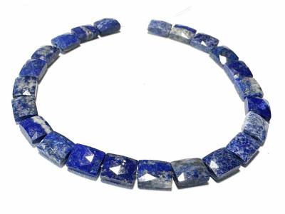 Lapislazuli facettiert Edelstein Rechteck Stretch Armband blau Längenwahl