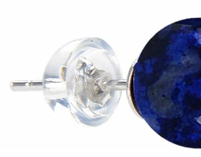 Lapislazuli blau Edelstein Heilstein Ohrstecker Cabochon Silber rhodoniert