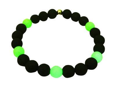 Lava Kugel Armband mit Leuchtkugeln fluoreszierend Größenwahl