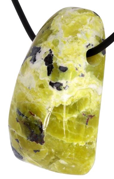 Lizardit mit Magnetit Edelsteinanhänger Kettenanhänger Quader quer gebohrt aus Norwegen