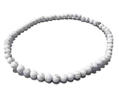 Howlith weiß Edelstein Stretch Fußkettchen Längenwahl