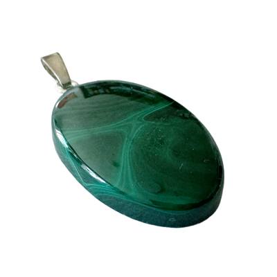 Malachit Edelstein Cabochon Ketten Silber Anhänger oval