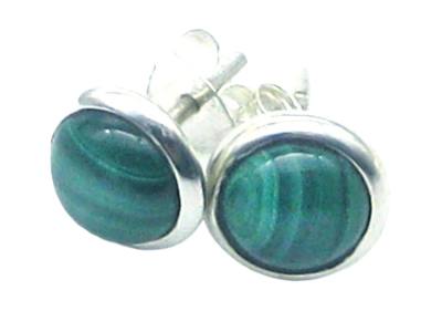 Malachit Edelstein Cabochon Ohrstecker Echtsilber grün
