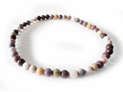 Mookait Edelstein Kugel Stretch Armband merhfarbig