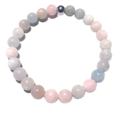 Beryll Morganit Aquamarin Heliodor Edelstein Kugel Stretch Armband Längen Wahl