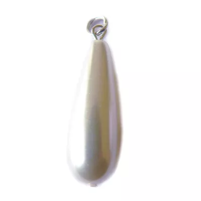 Muschelkern weiß Tropfen Ketten Silber Anhänger