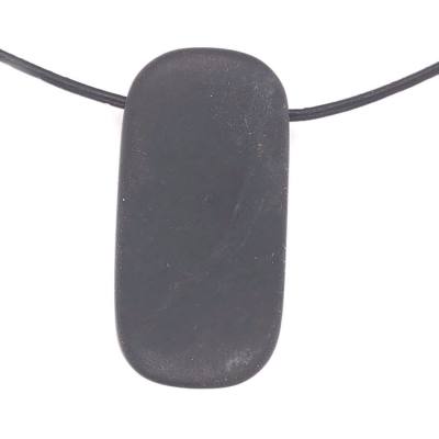 Onyx matt schwarz Edelstein Ketten Anhänger Rechteck quer gebohrt