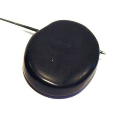 Onyx matt schwarz Edelstein Ketten Anhänger oval quer gebohrt