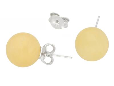 Orangencalcit gelb Ohrringe Ohrstecker 925er Echtsilber 12mm