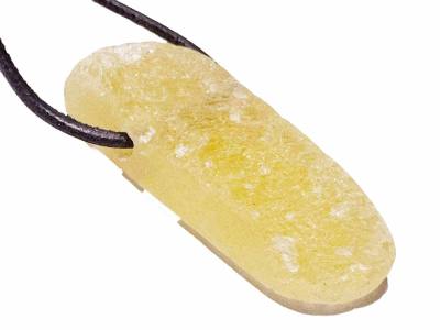 Calcit Orangencalcit Rohstein gelb Edelstein Anhänger gebohrt