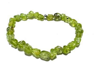 Peridot Olivin grün Nugget Stretch Armband facettiert