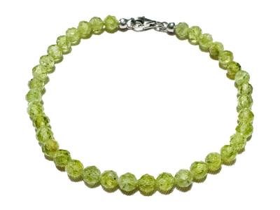 Peridot grün facettiert Edelstein Armband 925 Silberverschluss Längen Wahl