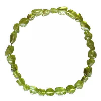 Peridot Olivin grün Nugget Stretch Armband facettiert