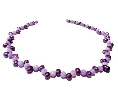 Quarz und Süßwasserperlen flieder (gefärbt) Edelstein Kette Längenwahl