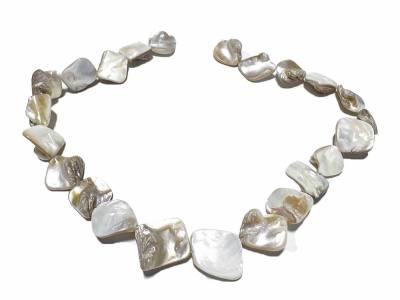 Perlmutt Muschelkern Muschel natur weiß Halskette Kette Längenwahl