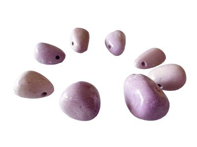 Phosphosiderit Trommelstein freeform Ketten Anhänger quer gebohrt