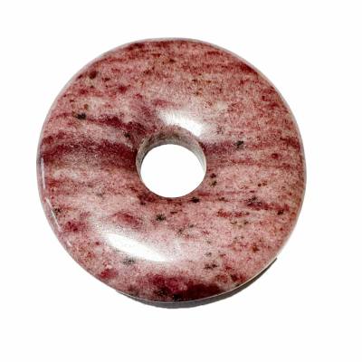 Piemontit Quarz Edelstein Donut Ketten Anhänger 5 cm