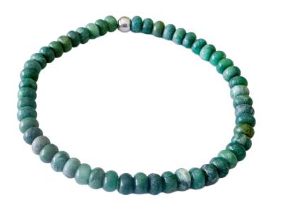 Prasem Saphirquarz afrikanischer Türkis grün Edelstein Button Armband Längenwahl