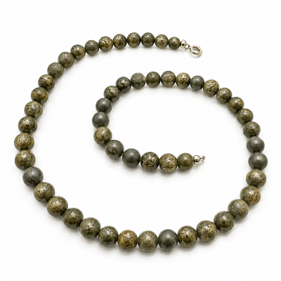Pyrit Edelstein Kugelkette Kette Halskette Gößenwahl 43-46 cm