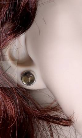 Rauchquarz braun Edelstein Ohrstecker Ohrringe Echtsilberfassung