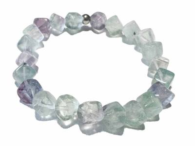 Fluorit Regenbogenfluorit Edelstein Würfel Stretch Armband