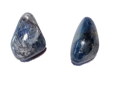 RESTPOSTEN Saphir Safir blau Trommelstein Ketten Anhänger 2 Stück