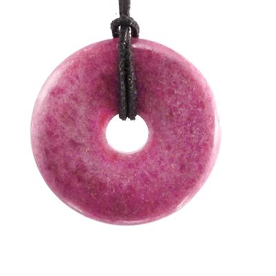 Rhodonit Edelstein Donut Ketten Anhänger