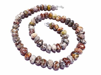 Rhyolith Edelstein Button Halskette Kette Längenwahl