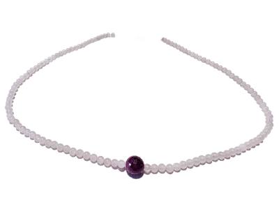 Rosenquarz mit Rubin rot facettiert Edelstein Kugel Kette 925 Echtsilber Längenwahl