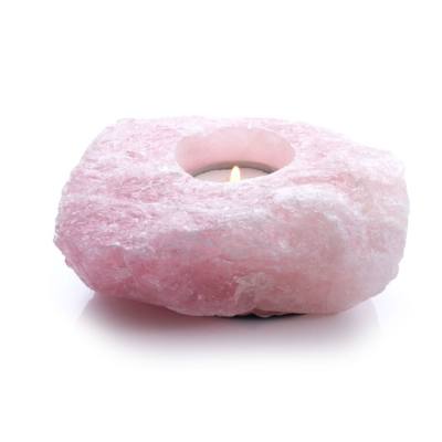 Rosenquarz Edelstein Teelicht Teelichthalter ca. 800 g Brasilien