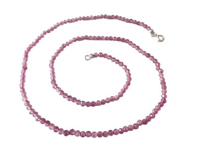 Turmalin Rubbelith pink facettiert Edelstein Kugel Halskette 45 cm