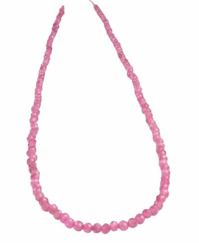 Turmalin Rubbelith pink facettiert Edelstein Kugel Halskette 45 cm