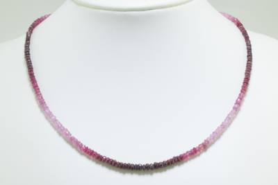 Rubin facettiert rot Edelsteinkette Kette Halskette Collier