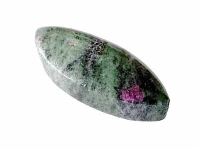 Rubin-Zoisit rot grün Navette Edelstein Ketten Anhänger quer gebohrt