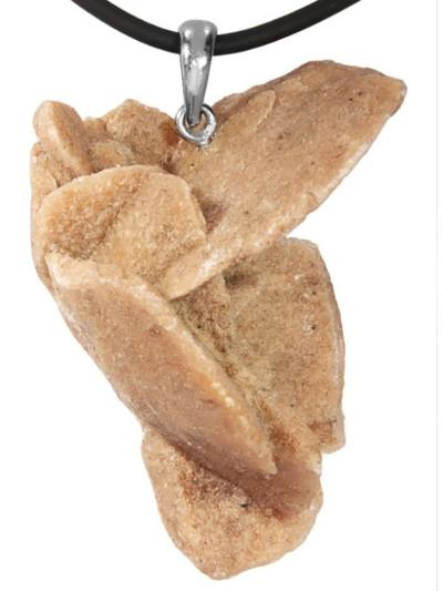 Sandrose aus Algerien Ketten Anhänger sand beige Echtsilberöse