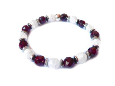 STEINBOCK: Granat Bergkristall Hämatit Edelstein Sternzeichen Armband