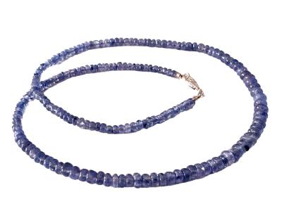 Saphir Safir blau Edelstein ButtonKette Halskette Verlauf 45 cm