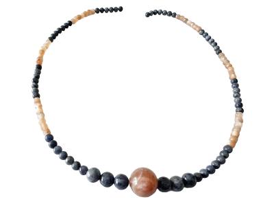 Saphir Safir blau Sonnenstein Mondstein Edelstein Kette Längenwahl