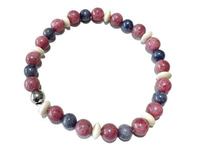 Saphir Safir blau Thulit rot Zitronenchrysopras Edelstein Elastik Armband Längenwahl