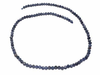 Saphir Safir facettiert blau Edelstein Kugel Kette Halskette Längenwahl