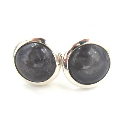 Saphir Safir rötlich violett Edelstein Ohrstecker Ohrringe Sterlingsilber