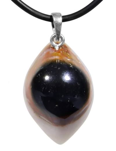 Sardonyx Auge Shivaauge Edelstein Ketten Anhänger Echtsilberschlaufe