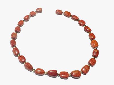 Schaumkoralle rot Hämatit gold Edelstein Stretch Kette Längenwahl