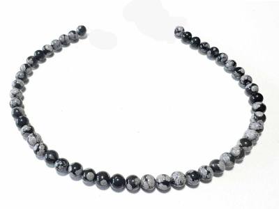 Schneeflockenobsidian Apachenträne Kugelkette Edelsteinkette Halskette Größenwahl