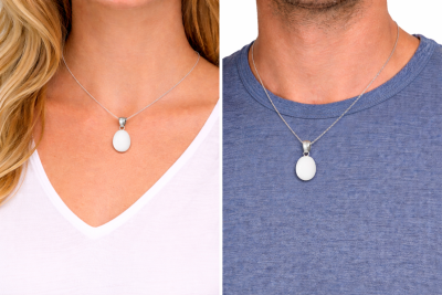 Milchquarz Schneequarz freeform Silber Ketten Trommelstein Anhänger