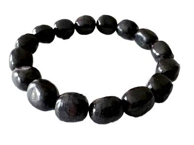 Schungit Edelstein Nugget Stretch Armband