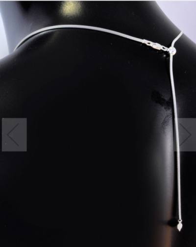 Silberkette Schlangenkette stufenlos verstellbar von halsnah bis 50 cm durch Silikonstopper